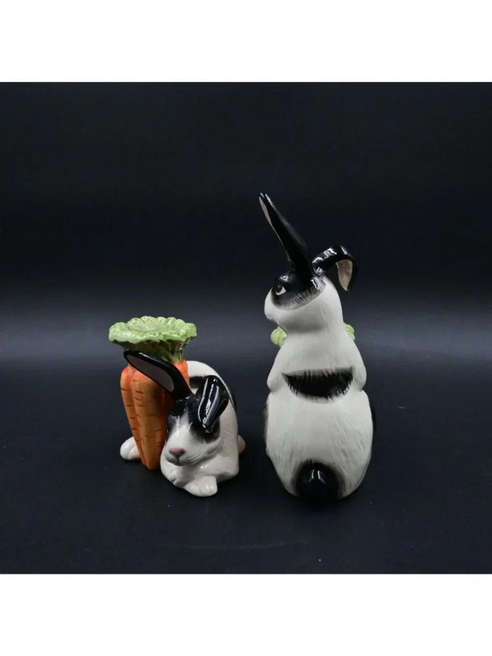 Fitz and Floyd Kensington Rabbit Candle Holder Set Vintage 1987 Bunny Carrot